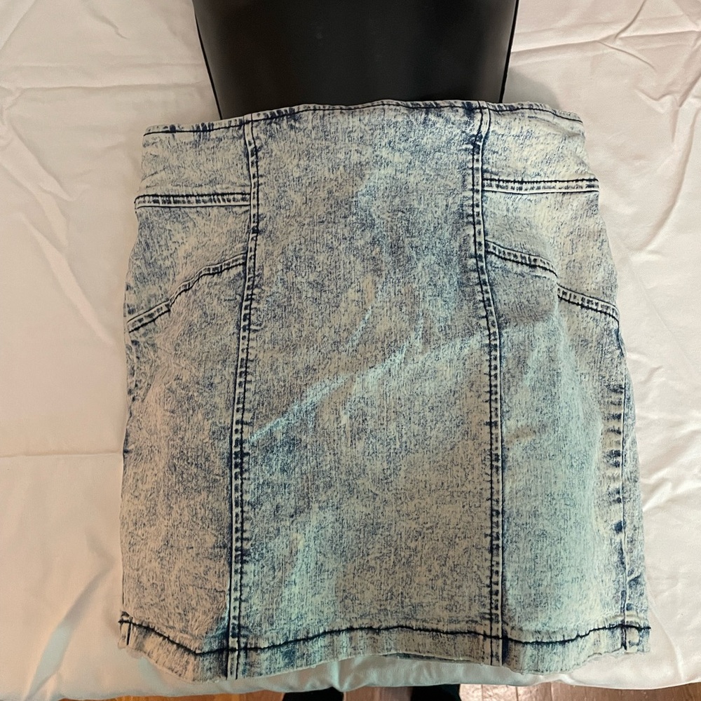 Nollie Acid Wash Denim Mini Skirt